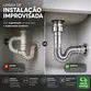 Sifão Universal Extensível Plástico Cromado Ajustável Pia