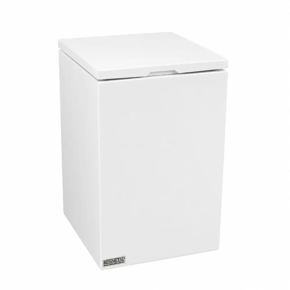 Lixeira Quadrada Slow Close 5,5L em Resina Branco Fosco