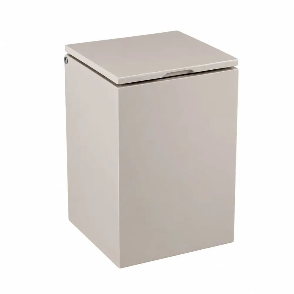 Lixeira Quadrada Slow Close 5,5L em Resina Linho Fosco