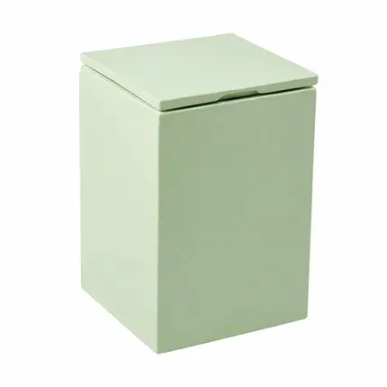 Lixeira Quadrada Slow Close 5,5L em Resina Pistache Fosco
