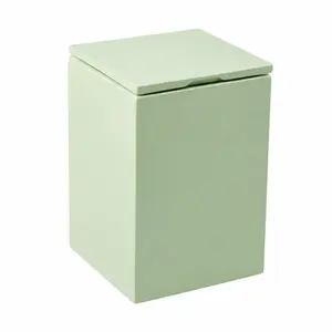 Lixeira Quadrada Slow Close 5,5L em Resina Pistache Fosco