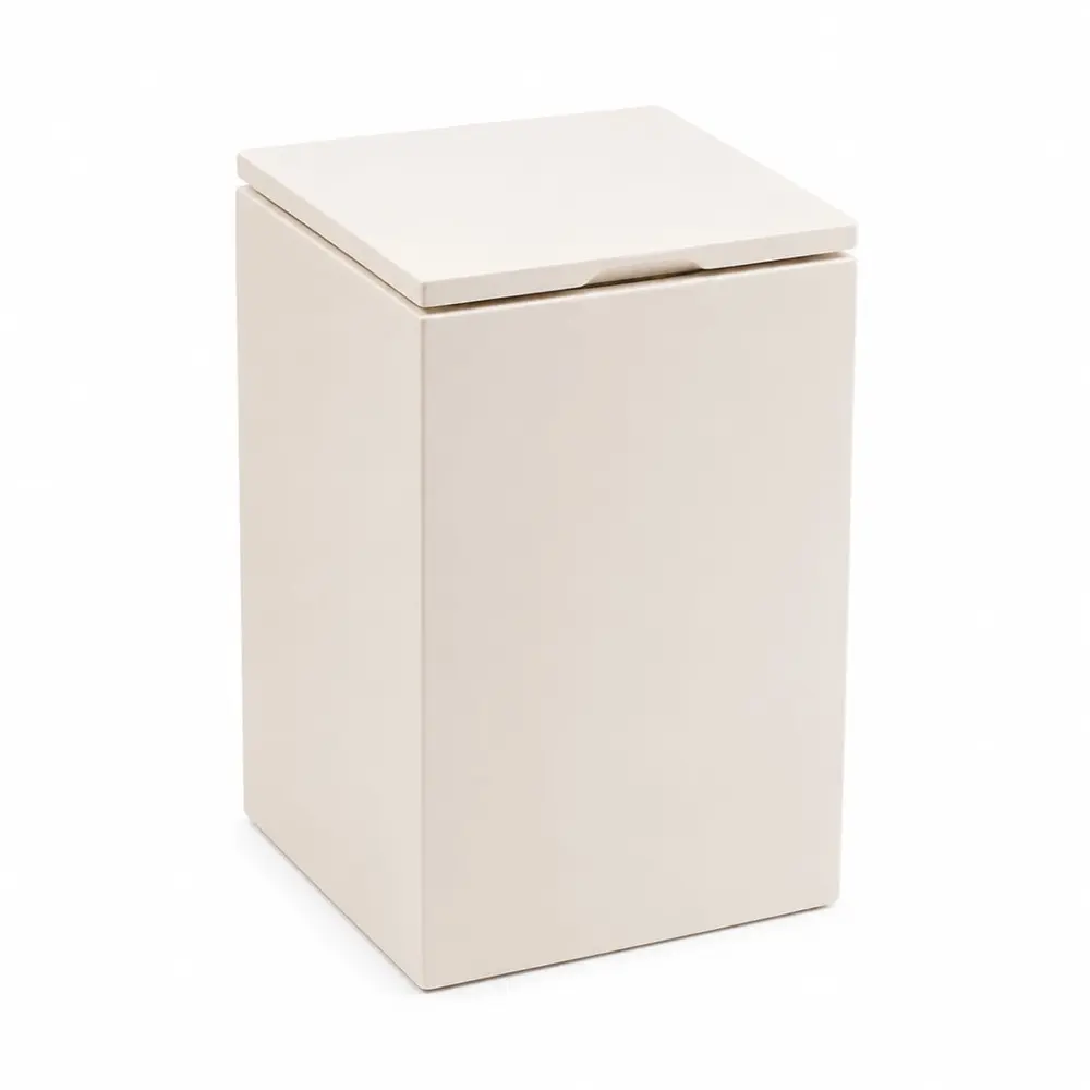 Lixeira Quadrada Slow Close 5,5L em Resina Off Fosco