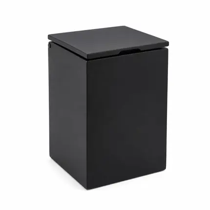 Lixeira Quadrada Slow Close 5,5L em Resina Preto Fosco
