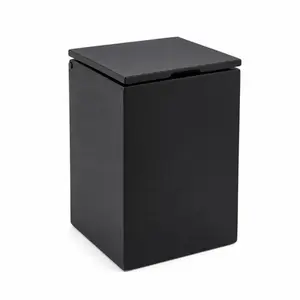 Lixeira Quadrada Slow Close 5,5L em Resina Preto Fosco