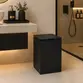 Lixeira Quadrada Slow Close 5,5L em Resina Preto Fosco