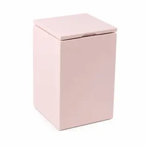 Lixeira Quadrada Slow Close 5,5L em Resina Rosa Chá Fosco