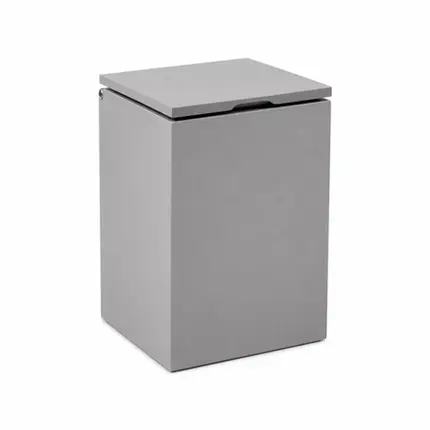Lixeira Quadrada Slow Close 5,5L em Resina Cinza Claro Fosco
