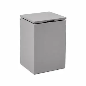Lixeira Quadrada Slow Close 5,5L em Resina Cinza Claro Fosco