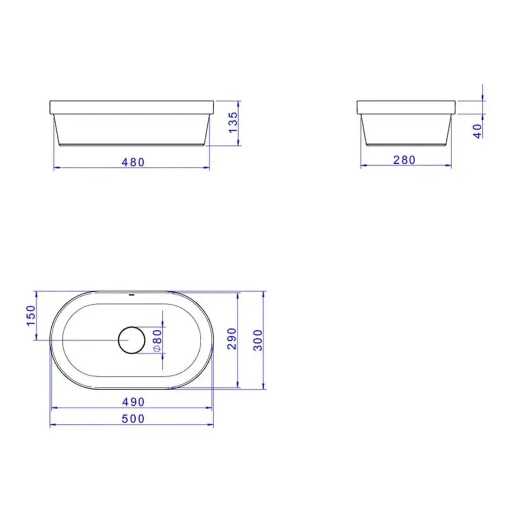 Cuba de Sobrepor Oval 30x50cm Deca Slim Branco L.24050.17
