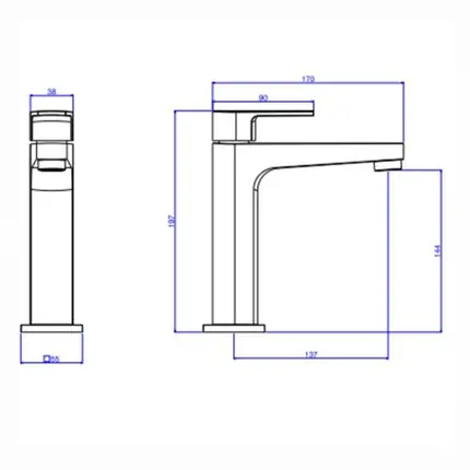 Torneira de Mesa Bica Média para Banheiro Deca Level Cromado 1193.C26