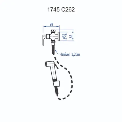 Ducha Higiênica com Derivação Fani Túnis Clássica Cromado 1745 C262