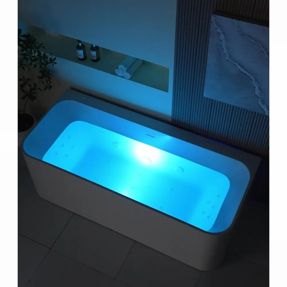 Banheira de Hidromassagem com Misturador Cromado Unique Spa Soul Branco Fosco