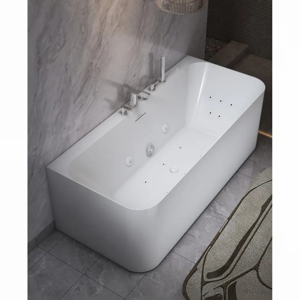 Banheira de Hidromassagem com Misturador Cromado Unique Spa Soul Branco Fosco