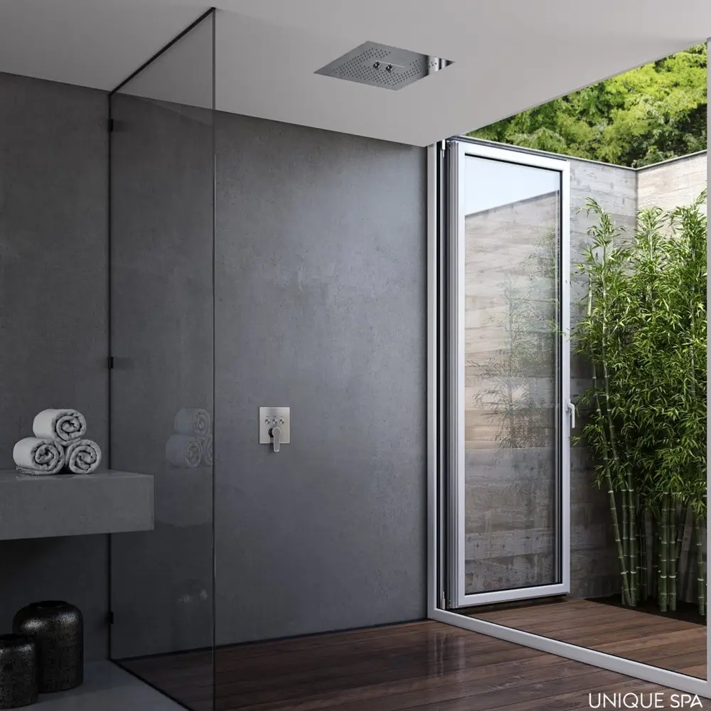 Chuveiro Multifuncional de Teto Embutido U53 Unique Spa em Inox Polido