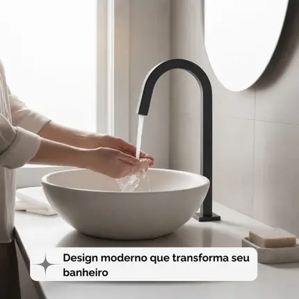 Torneira Banheiro Bica Alta Tube Dark Antracite Mesa Moderna
