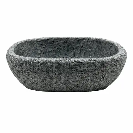 Cuba de Apoio Esculpida em Pedra-Sabão Picotada 50x35cm