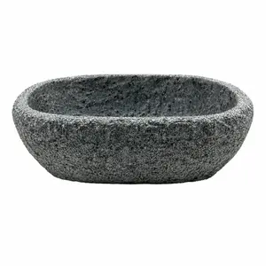 Cuba de Apoio Esculpida em Pedra-Sabão Picotada 50x35cm