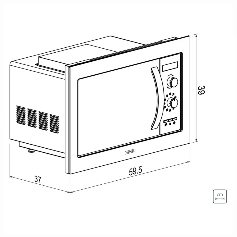 Micro-ondas de Embutir 8 Funções Cook 60 25L Tramontina em Aço Inox Acetinado 220V 94880006