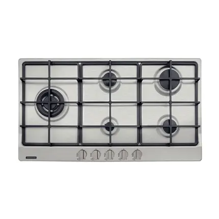 Cooktop a Gás Tramontina Penta Plus 5GX TRI HE Safestop 90 em Aço Inox 5 Trempes em Ferro Fundido 94752104