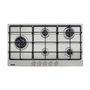Cooktop a Gás Tramontina Penta Plus 5GX TRI HE Safestop 90 em Aço Inox 5 Trempes em Ferro Fundido 94752104
