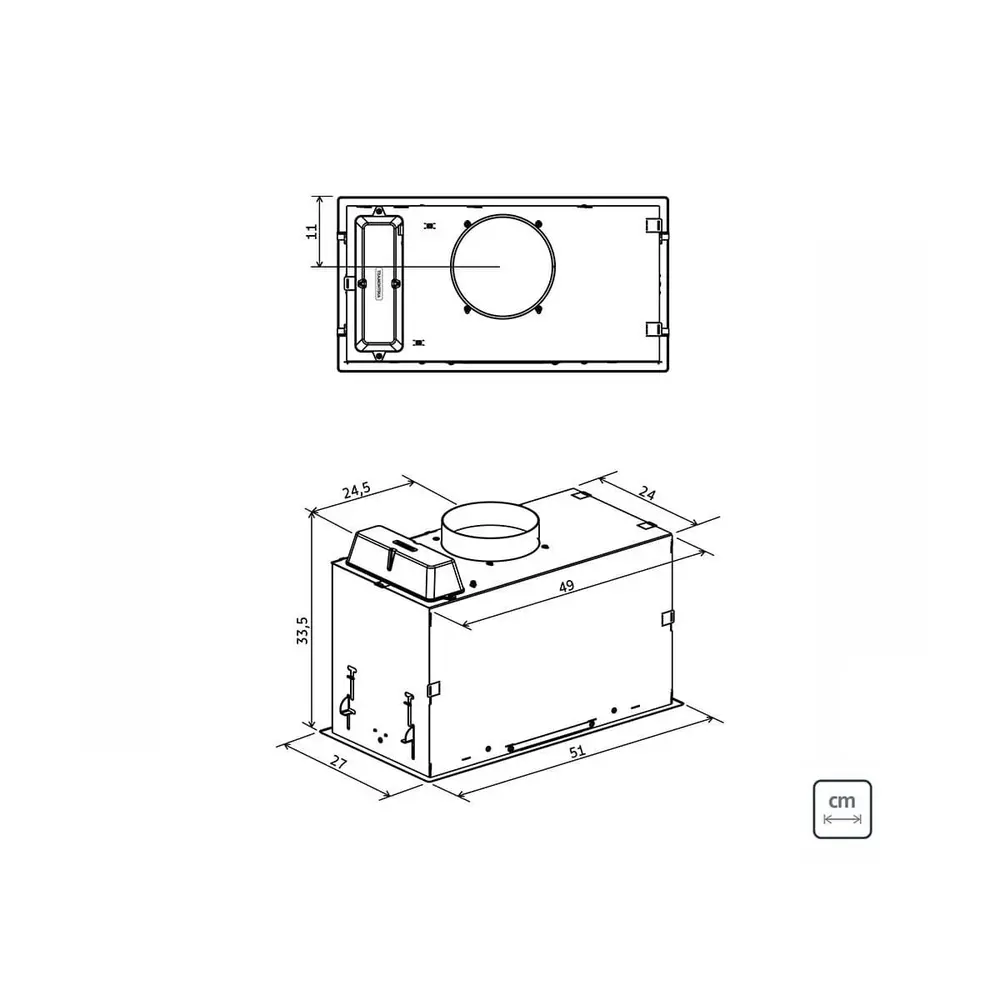 Coifa de Embutir Tramontina Incasso 51cm em Inox com Acabamento Acetinado 127V 95800013