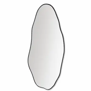 Espelho Orgânico 150x60cm com Moldura em Alumínio Preto