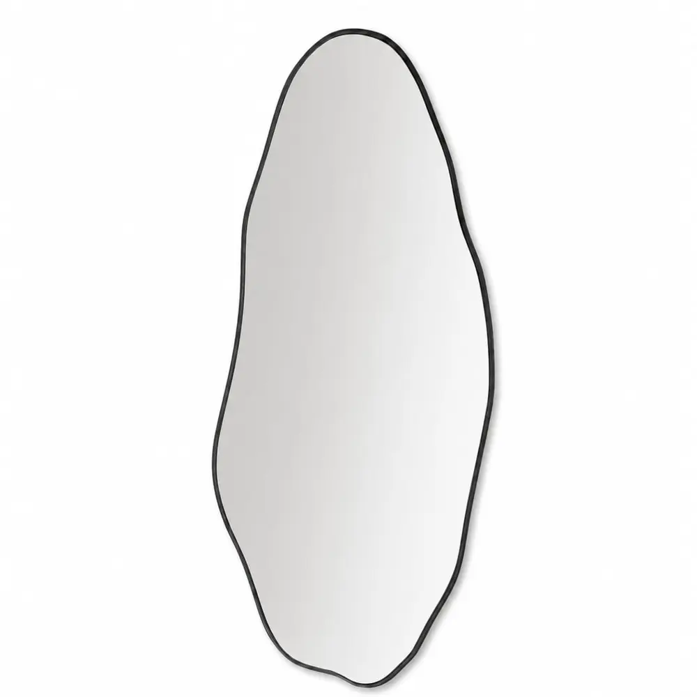 Espelho Orgânico 150x60cm com Moldura em Alumínio Preto