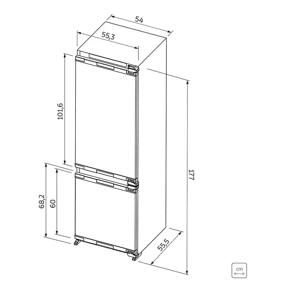 Refrigerador de Revestir e Embutir Tramontina 220V Frost Free 250L 94897001
