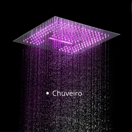 Chuveiro Multifuncional de Teto Embutido U52 Unique Spa em Inox Polido
