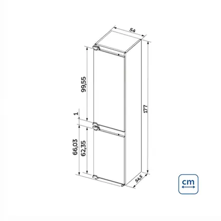 Refrigerador de Revestir e Embutir Tramontina Bottom Freezer 60 250L 94897003