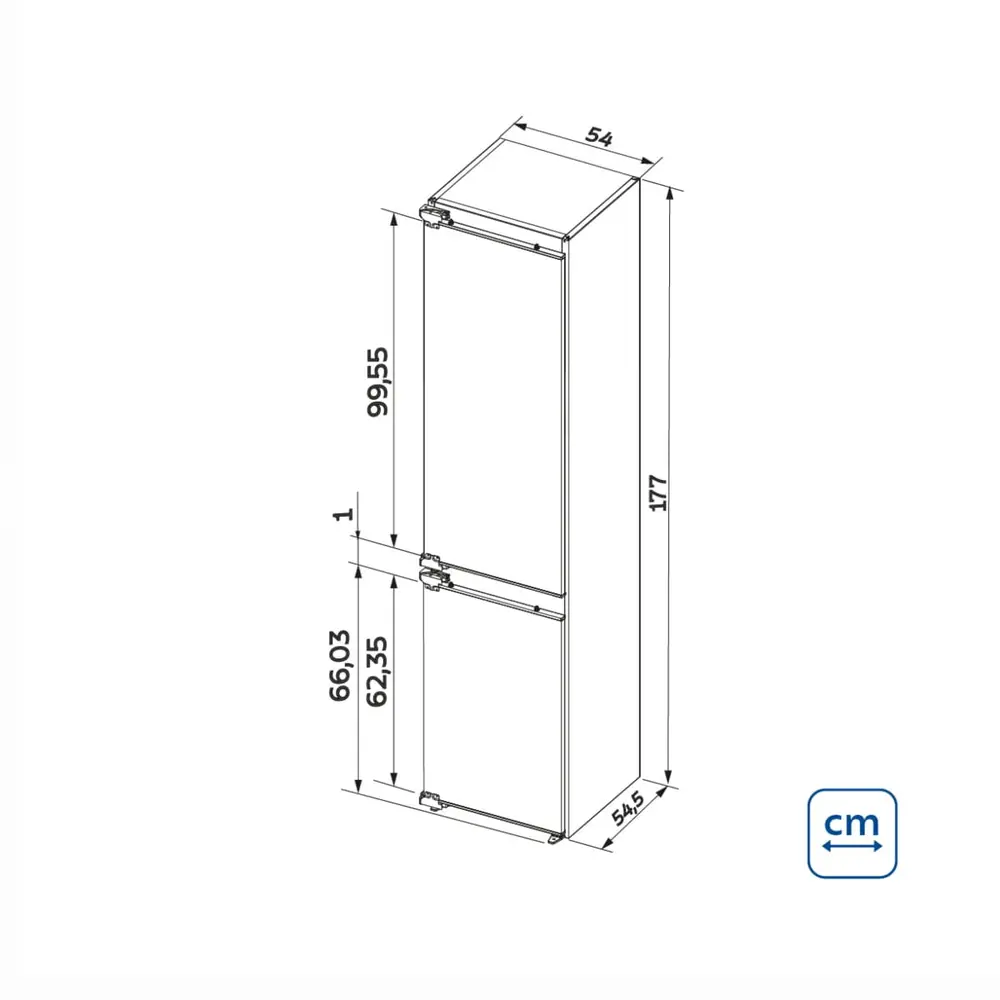 Refrigerador de Revestir e Embutir Tramontina Bottom Freezer 60 250L 94897003