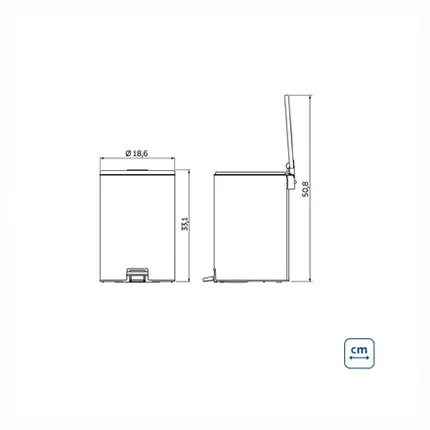 Lixeira com Pedal e Balde Interno 5L Tramontina Loop em Aço Inox Polido 94547005