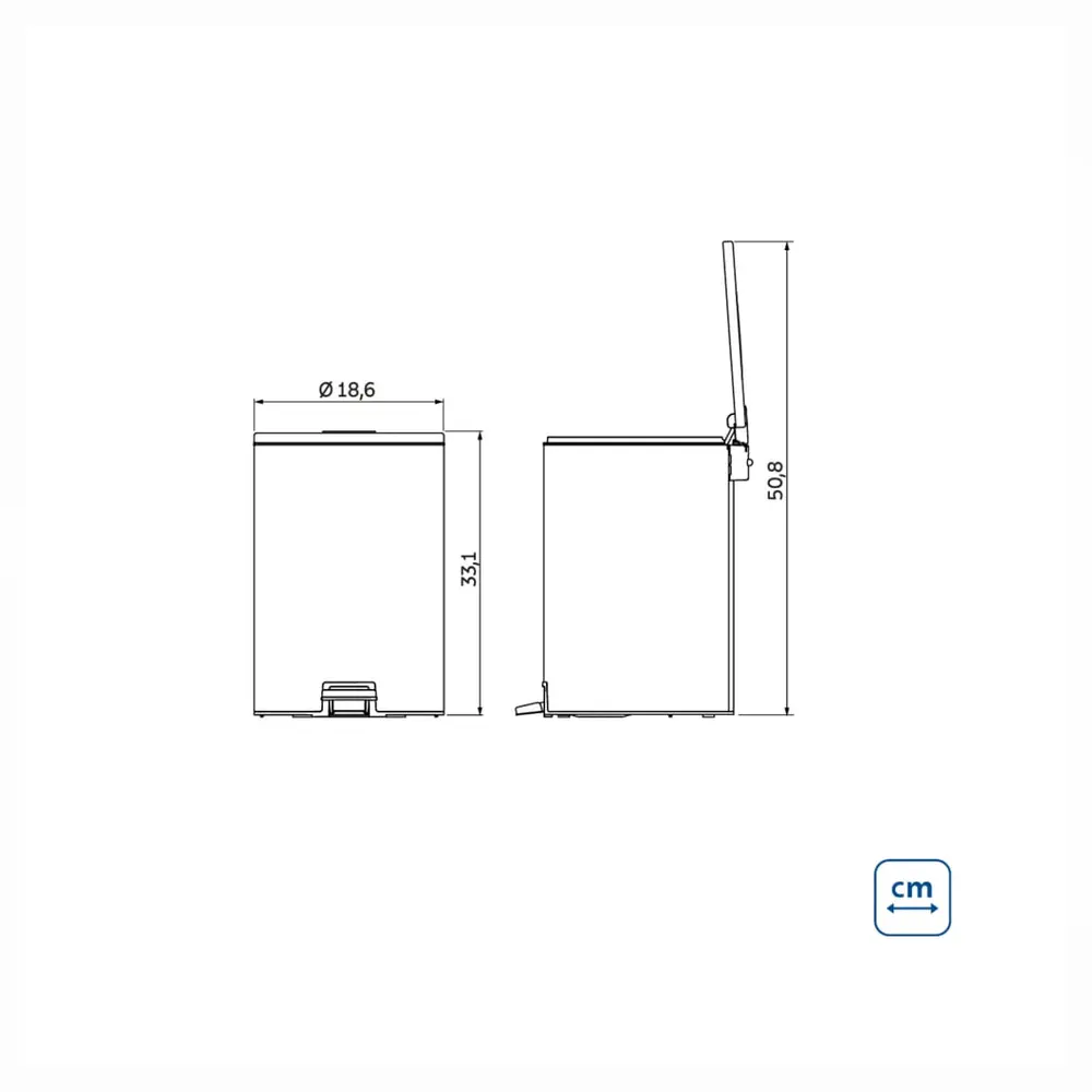 Lixeira com Pedal e Balde Interno 5L Tramontina Loop em Aço Inox Polido 94547005
