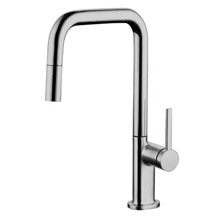 Misturador Monocomando para Cozinha Gourmet com Bica Retratil Lexxa Boolean Aço Escovado LX3388NB