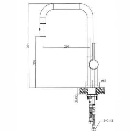Misturador Monocomando para Cozinha Gourmet com Bica Retratil Lexxa Boolean Aço Escovado LX3388NB