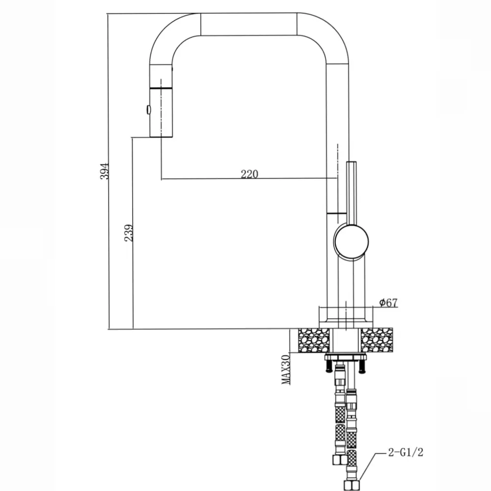 Misturador Monocomando para Cozinha Gourmet com Bica Retratil Lexxa Boolean Aço Escovado LX3388NB