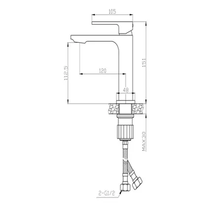Misturador Monocomando Bica Baixa para Banheiro Lexxa Slimt Cromado LX2296