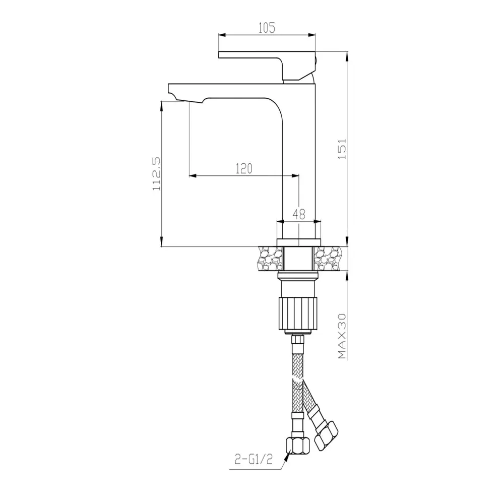 Misturador Monocomando Bica Baixa para Banheiro Lexxa Slimt Cromado LX2296