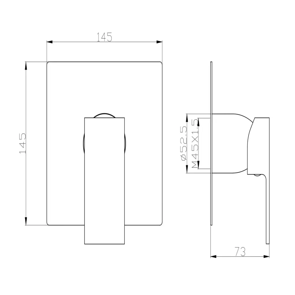 Acabamento Monocomando para Chuveiro Lexxa Black Matte LX4012B