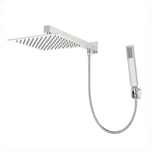 Chuveiro Quadrado Completo com Desviador Lexxa Aerial Cromado LX4107