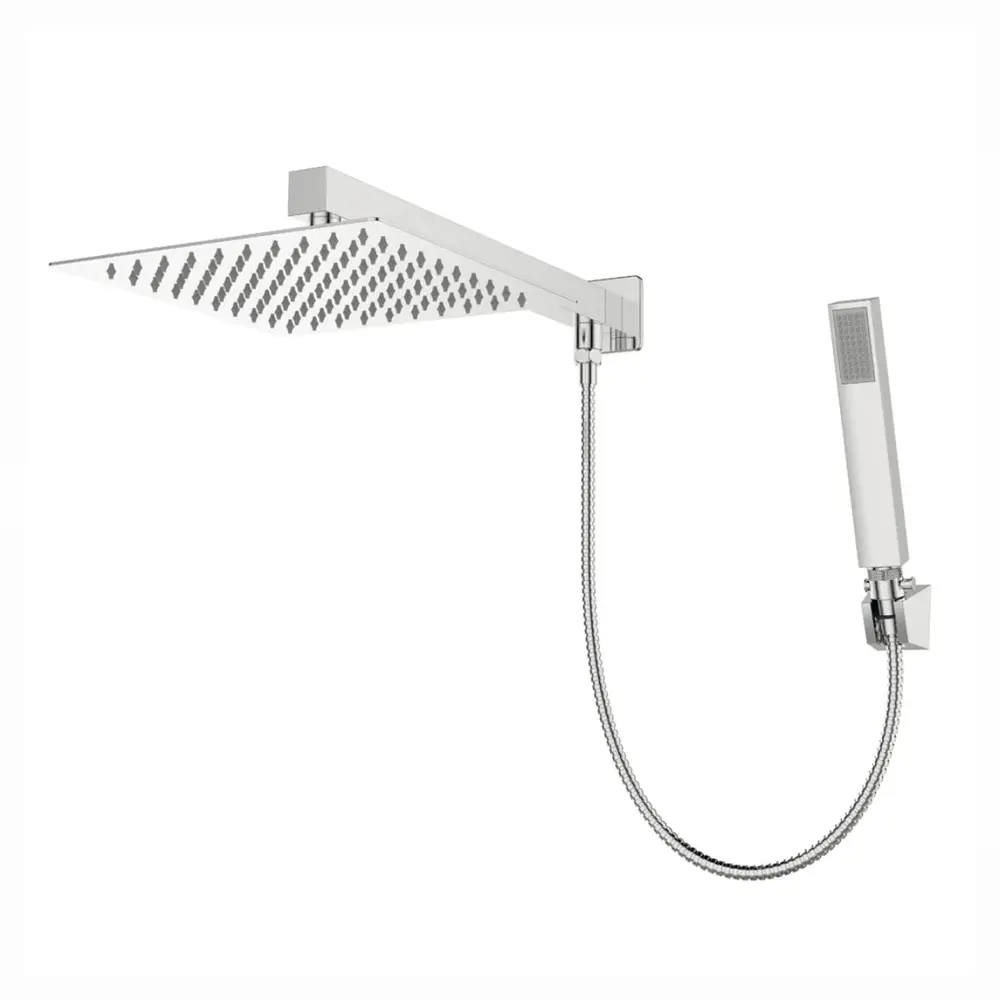 Chuveiro Quadrado Completo com Desviador Lexxa Aerial Cromado LX4107