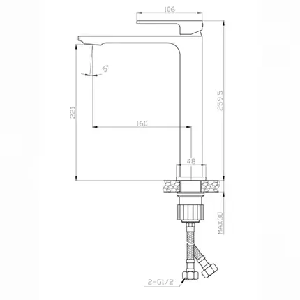 Misturador Monocomando para Banheiro Lexxa Slimt Black Matte LX2292B