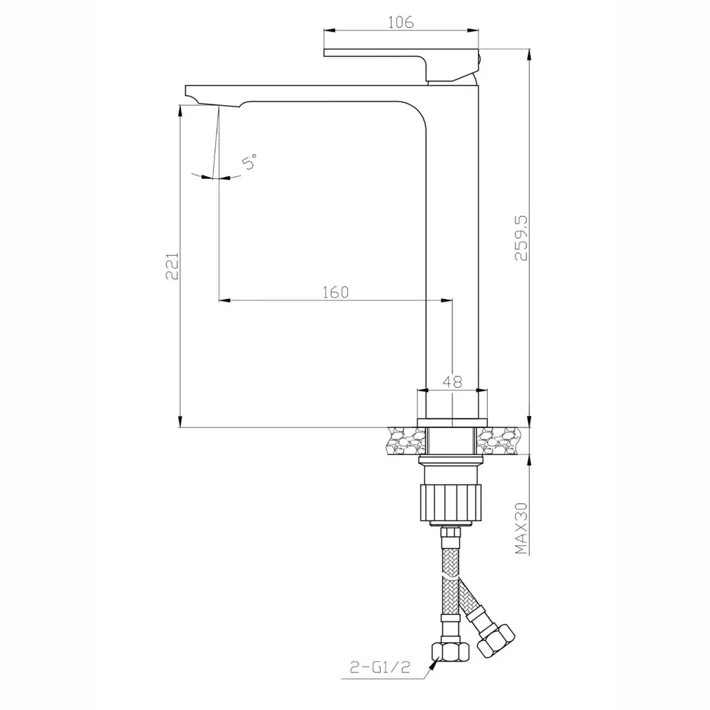 Misturador Monocomando para Banheiro Lexxa Slimt Black Matte LX2292B