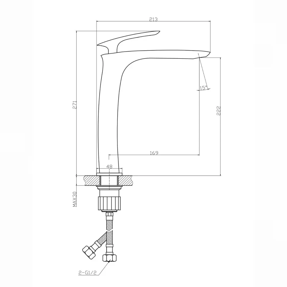 Misturador Monocomando Bica Alta Lexxa Evoq Black Matte LX6112B
