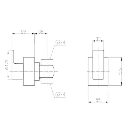 Acabamento de Registro para Base Deca e Meber 1/2" e 3/4" Lexxa Grafite LX1004GF
