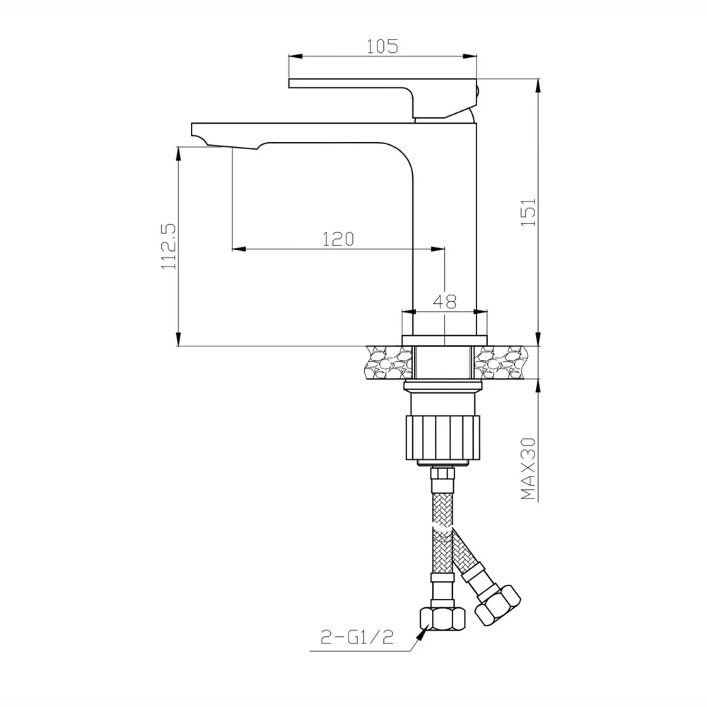 Misturador Monocomando Bica Baixa para Banheiro Lexxa Slimt Grafite LX2296GF