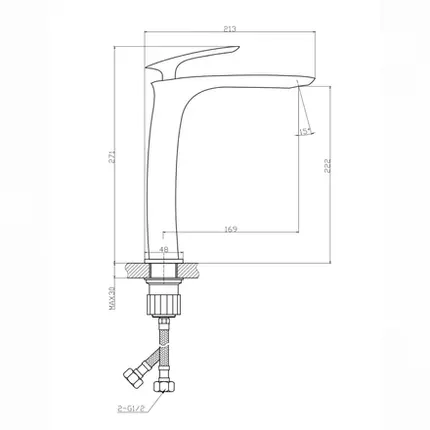 Misturador Monocomando Bica Alta Lexxa Evoq Dourado LX6112G