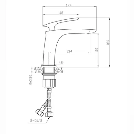 Misturador de Mesa Bica Baixa Lexxa Evoq Ouro Escovado LX6116OE