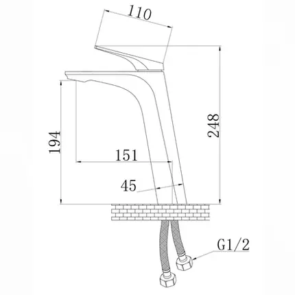 Misturador de Mesa Bica Alta para Banheiro Lexxa Nill Cromado LX5102