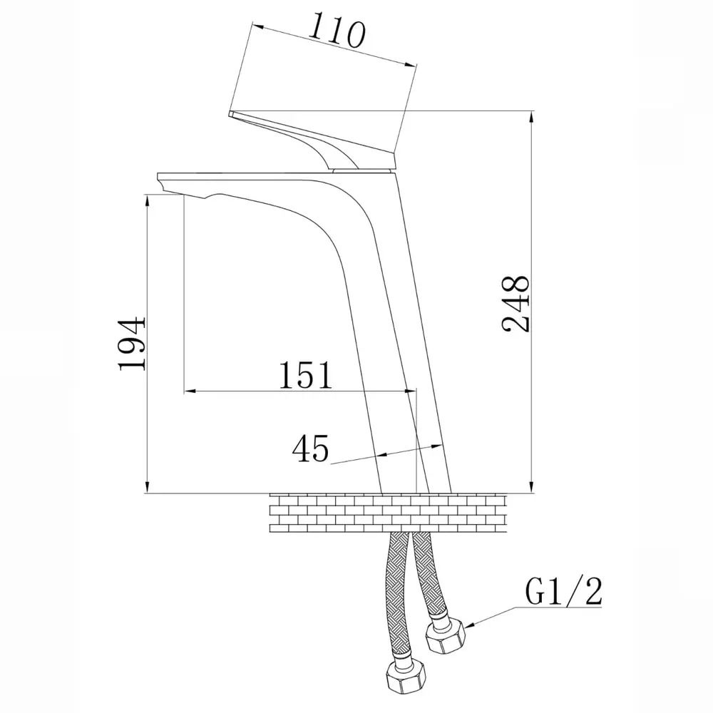 Misturador de Mesa Bica Alta para Banheiro Lexxa Nill Cromado LX5102